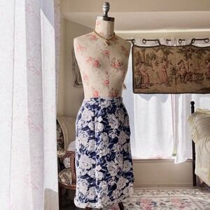 blue vintage floral‎ skirt